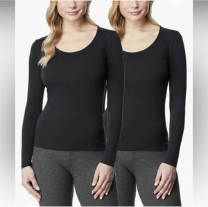 32° Degrees Women's Heat, 2 Pack Long Sleeve Black